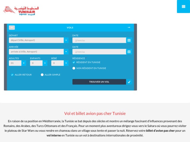 Tunisair Express vol Tunisie