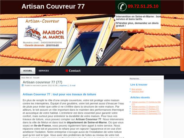 Artisan couvreur 77
