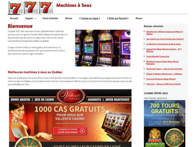 Machines à Sous et Casinos au Québec