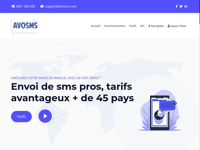 Envoi de SMS par internet - AvoSMS