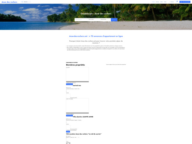 Location appartement Anse des Rochers en Guadeloupe