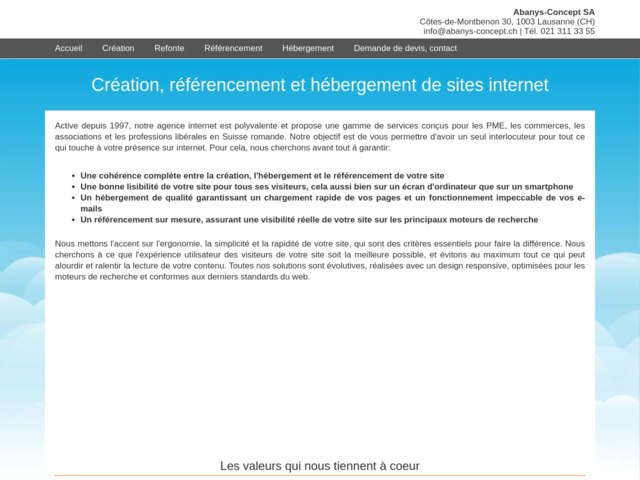 Création de vos sites web sur mesure