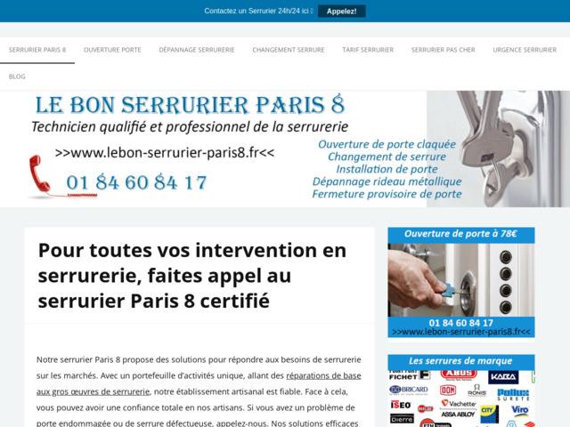 Serrurier paris 8 - depannage serrurerie - porte claquée - Serrure Bloquée