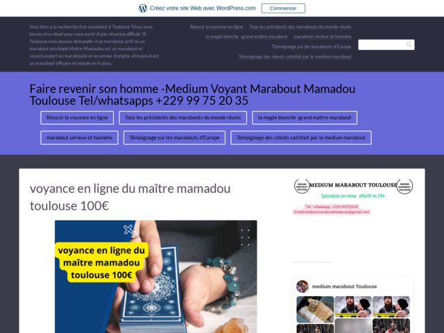 Faire revenir son homme -medium voyant marabout mamadou toulouse telwhatsa