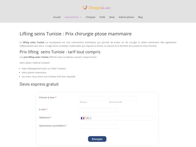 Lifting seins Tunisie