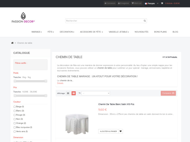 Decoration table de mariage | Chemin de table