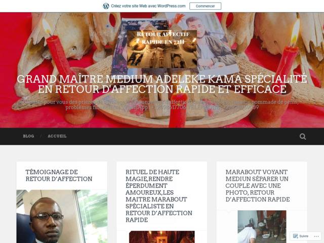 Grand maître médium Adeleke Kama, spécialité en retour d'affection rapide