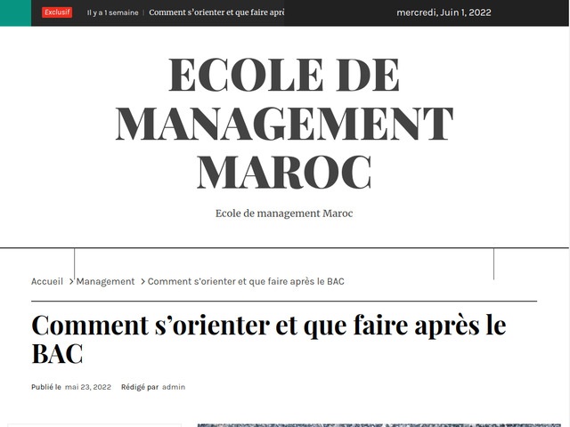 Ecole de management maroc comment s'orienter et que faire aprs le bac