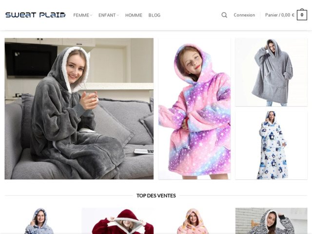 Vente de super sweat plaid en ligne
