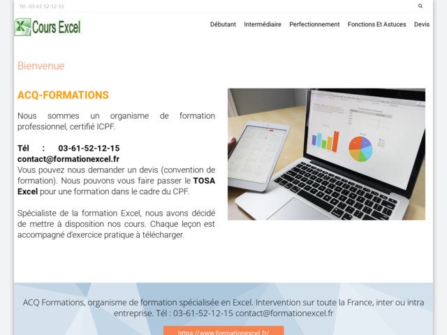 Acq-Formations, formations sur Excel