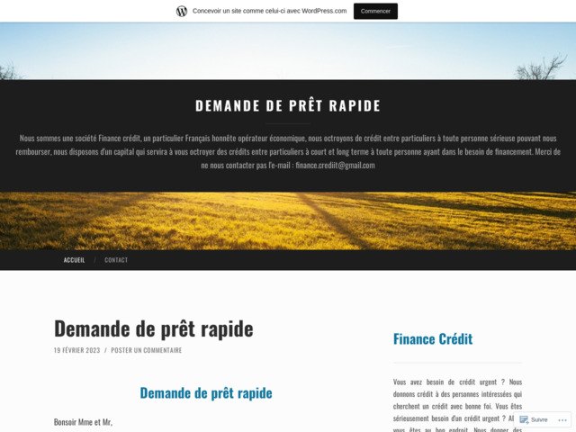 Demande de prêt rapide