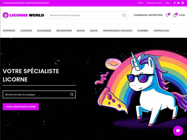 Licorne world - boutique de vtements et d'accessoires licorne