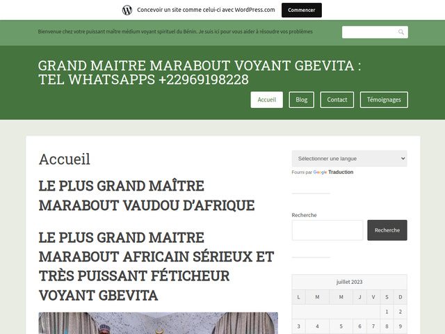 Grand maitre marabout voyant gbevita : tel whatsapps +22969198228