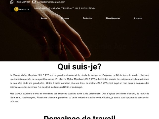 Marabout voyant Jinle Ayo, spécialiste de rituels d'amour par magie blanche