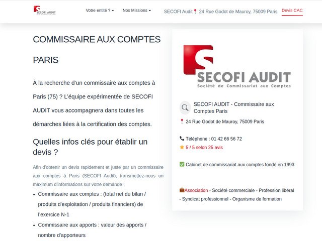 Commissaire aux comptes paris