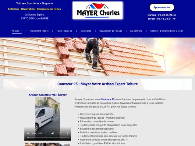 Couvreur 95 Mayer - Expert toutes toitures dans le Val d'Oise