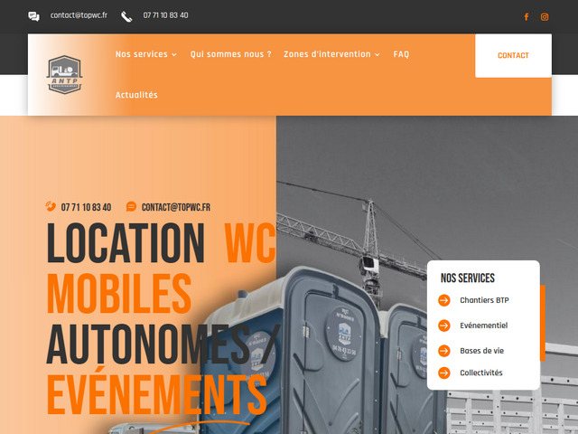 Top wc - location de toilettes chimiques pour événements et chantiers btp