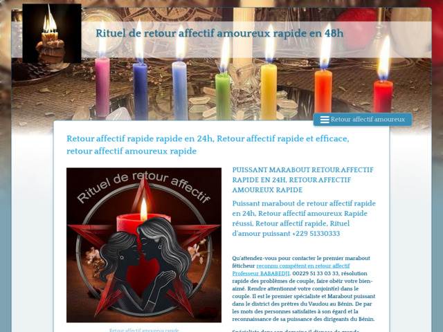 Rituel de retour affectif amoureux rapide en 48h
