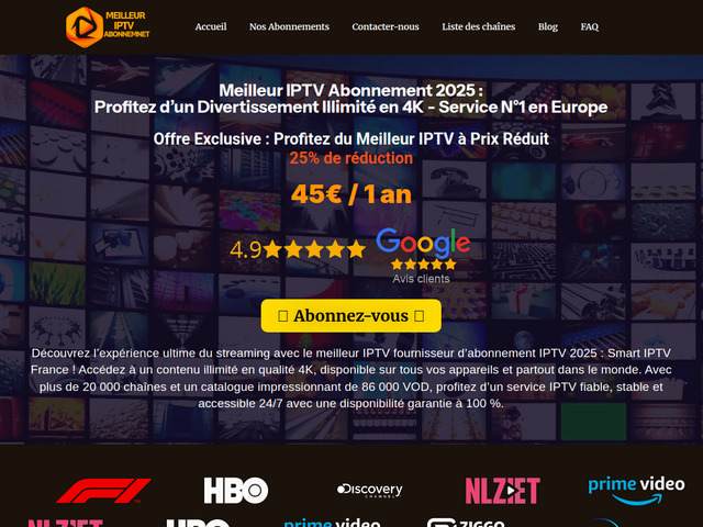 Meilleur abonnement IPTV : IPTV France HD & 4K à prix imbattable sans engagement