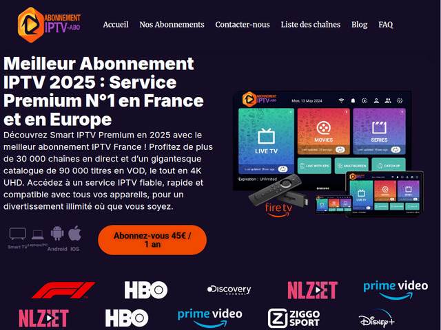 Abonnement IPTV – Qualité 4K FHD avec le Meilleur IPTV ,IPTV France