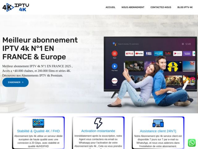 Meilleur abonnement IPTV 4k N°1 EN FRANCE & Europe