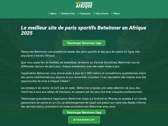 Guide en ligne sur Betwinner Afrique