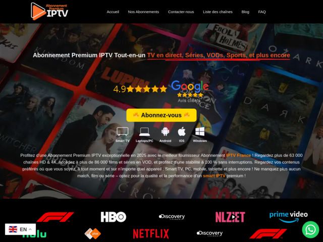 Abonnement premium iptv : le meilleur abonnement iptv ,qualité 4k pour 2025