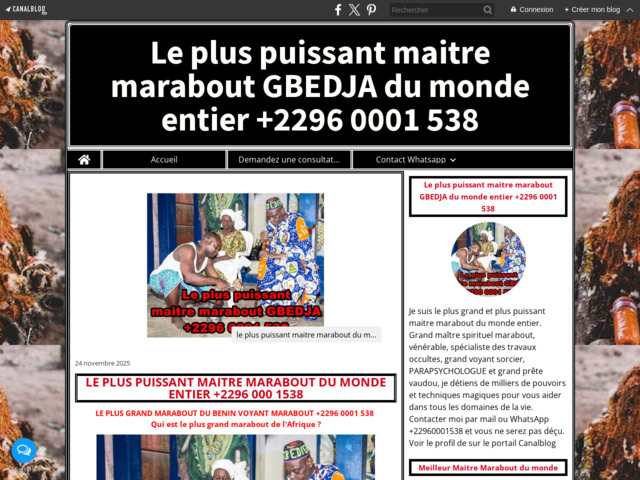 Le plus puissant maitre marabout gbedja du monde entier +2296 0001 538