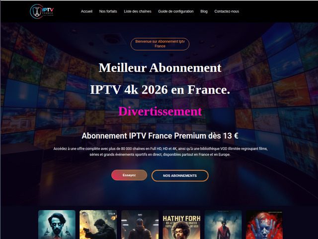 Meilleur Abonnement IPTV 4k en France