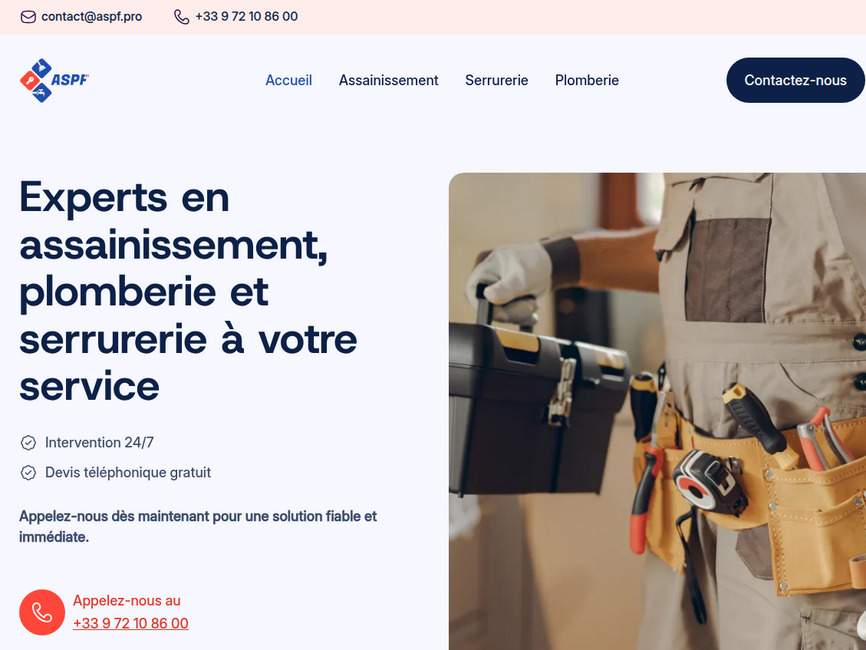 Aspf – assainissement, plomberie et serrurerie d'urgence en idf & bordeaux