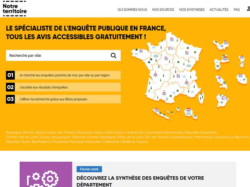 Notre territoire - le sp�cialiste de l'enqu�te publique en r�gion