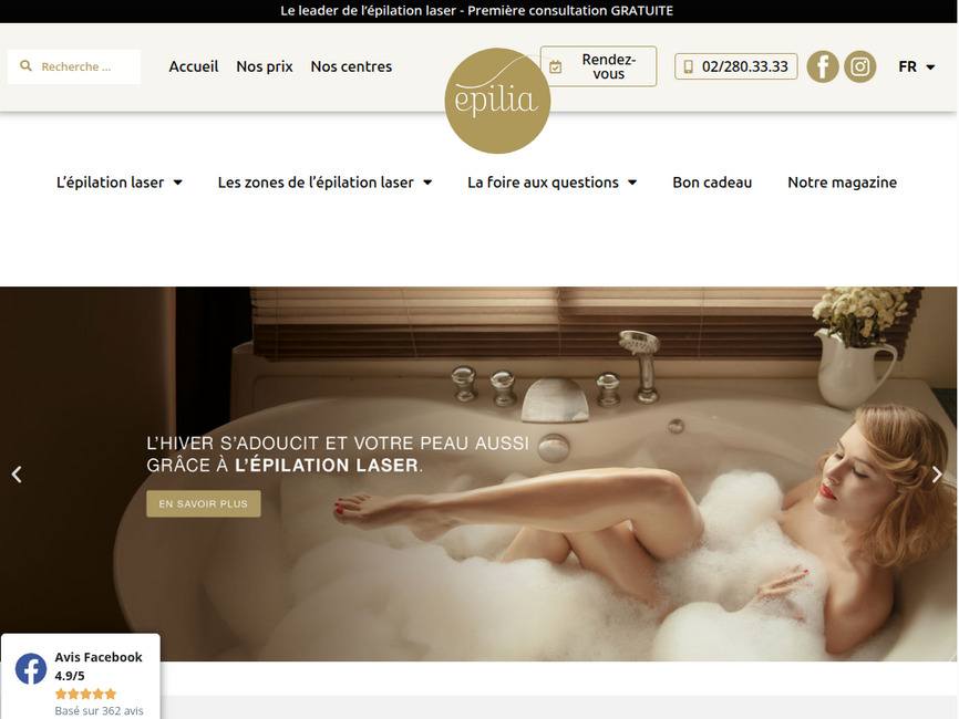 Epilia, le pr�curseur de l'�pilation laser permanente en belgique.