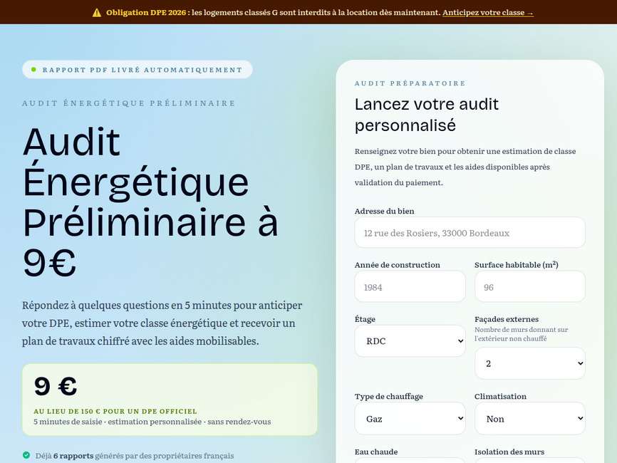Dpe express : audit dpe en ligne avant vente, location ou r�novation