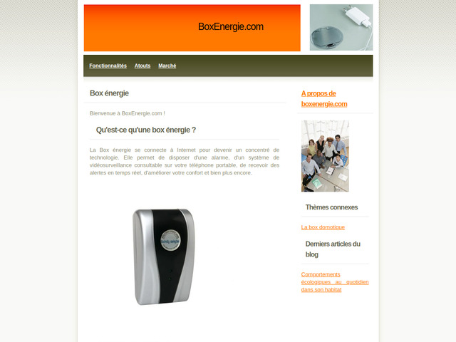 Informations sur la box énergie
