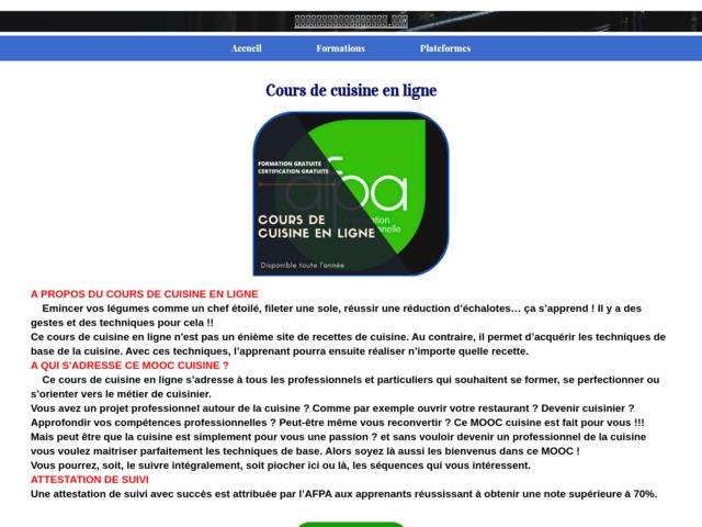 Cours de cuisine en ligne