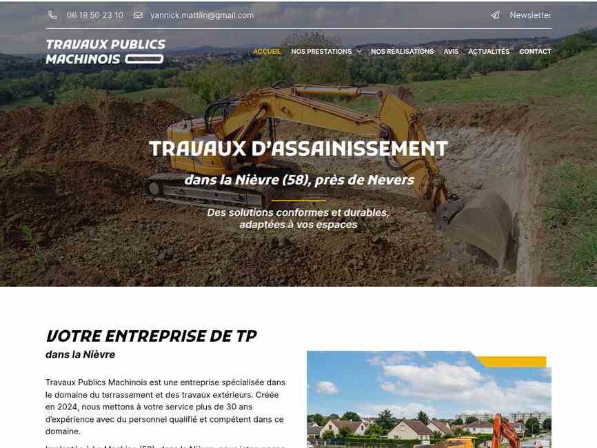 Travaux Publics Machinois - Terrassement et VRD à La Machine (58)