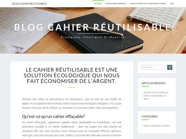 Cahier réutilisable