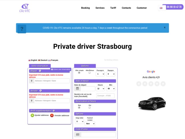 Clic-VTC, chauffeur priv  Strasbourg