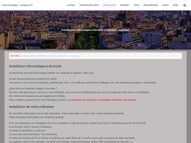 Installation windows 10  domicile