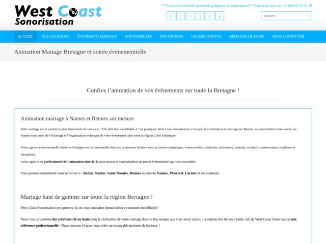 West coast sonorisation DJ animation mariage Rennes