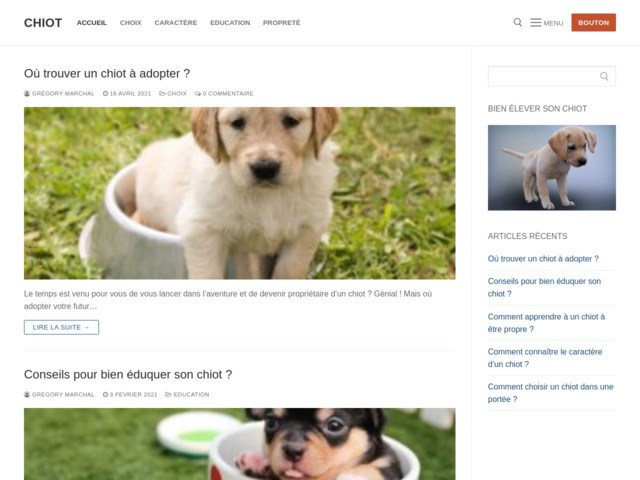 Chiot | tout savoir : donner vendre adopter parc sevrage