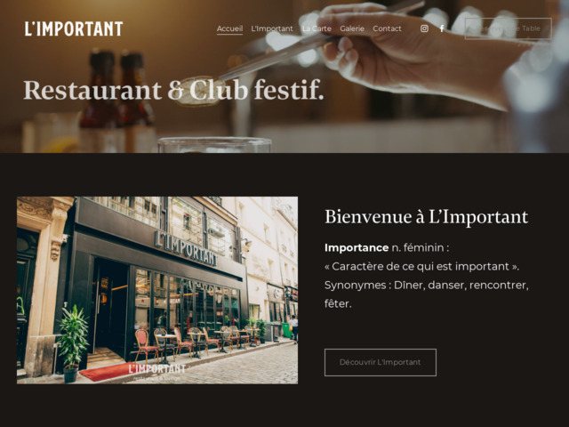 L'important, restaurant & club à paris