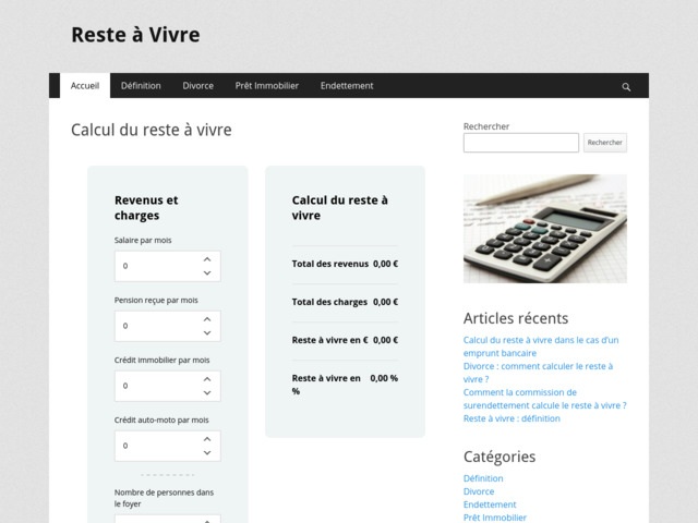 Calcul du reste à vivre | simulateur gratuit 100% personnalisé