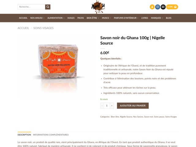 Savon noir en provenance du Ghana