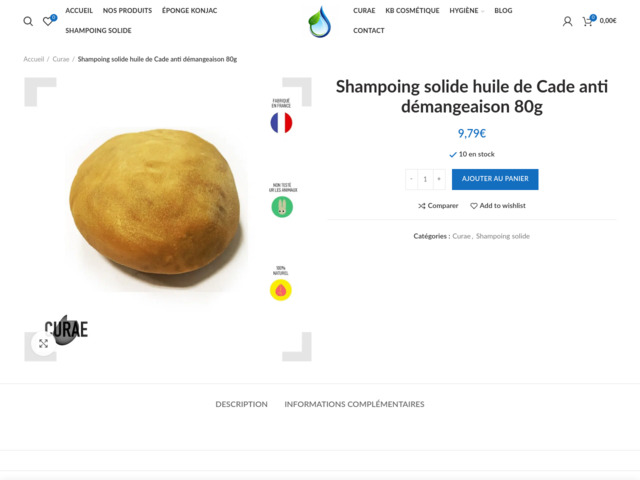 Shampoing solide anti-démangeaison huile de cade