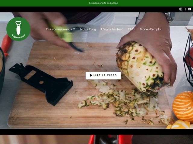 Boutique en ligne, ustensiles de cuisine, économe, épluche-légumes