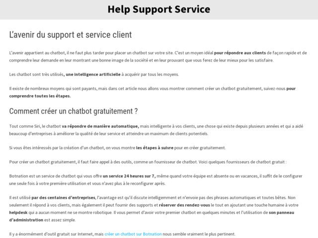 Help Support Service