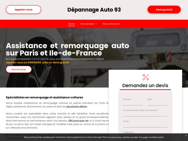 Dépannage auto 93 | remorquage voiture en panne | 01 85 15 61 82