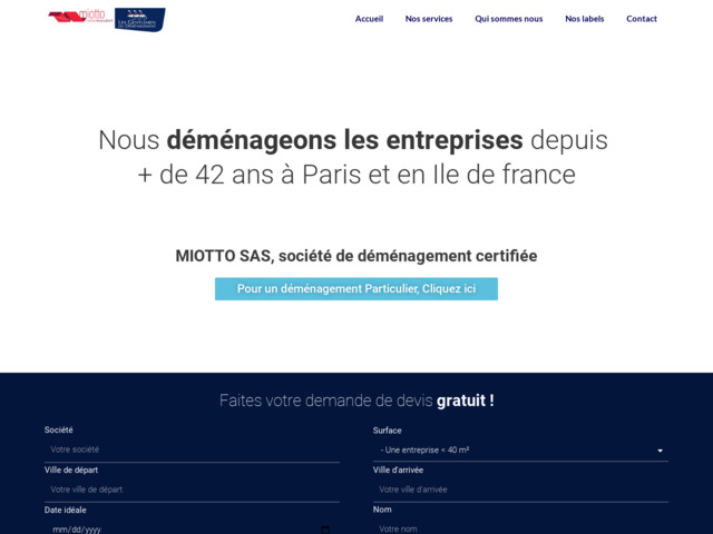 Déménagement d'entreprise à Paris