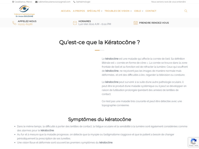 Ophtalmologue Casablanca kératocône